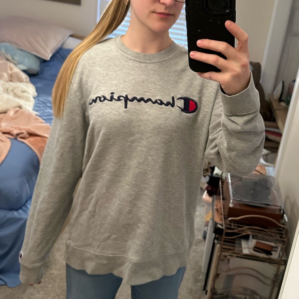 gray champion crewneck